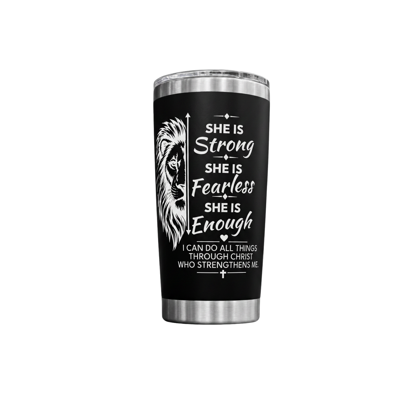 She Is Strong Engraved Tumbler