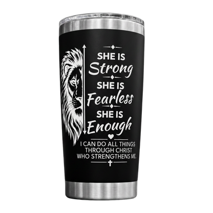 She Is Strong Engraved Tumbler
