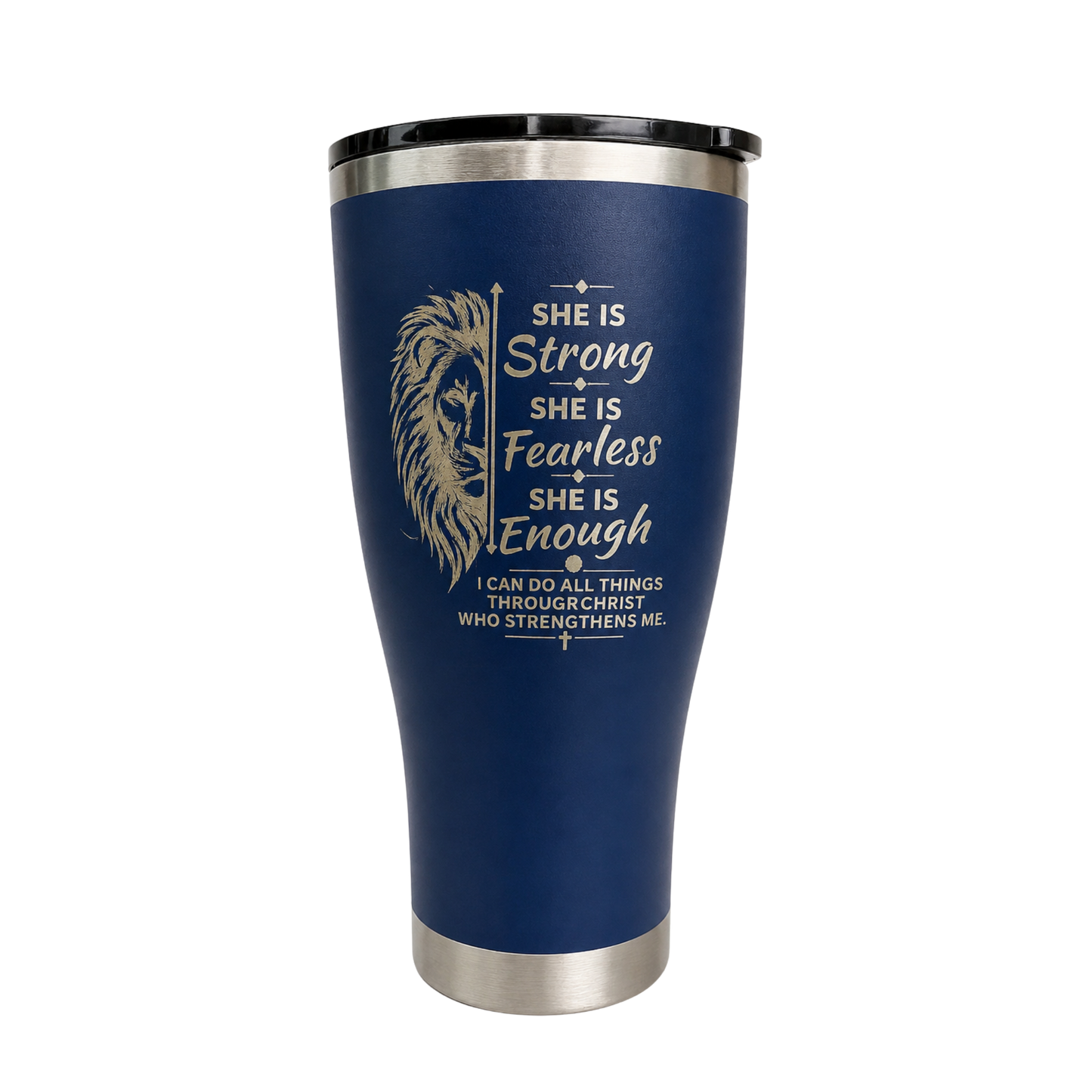 She Is Strong Engraved Tumbler