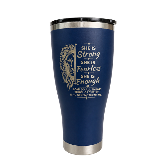 She Is Strong Engraved Tumbler